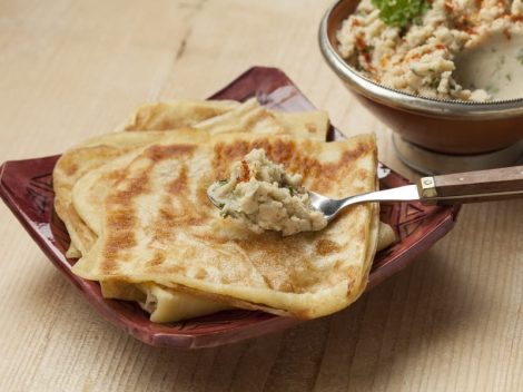 World breakfasts. Morocco: msemen, baghrir, mint tea