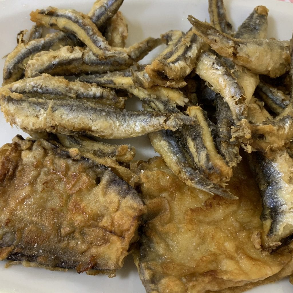 Fried fish and eggplants