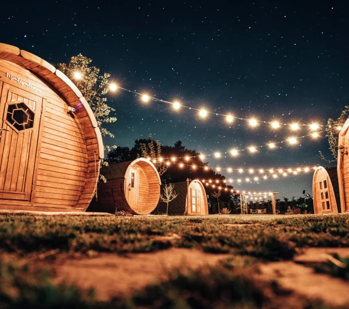In the heart of the Teramo hills you can sleep inside wine barrels
