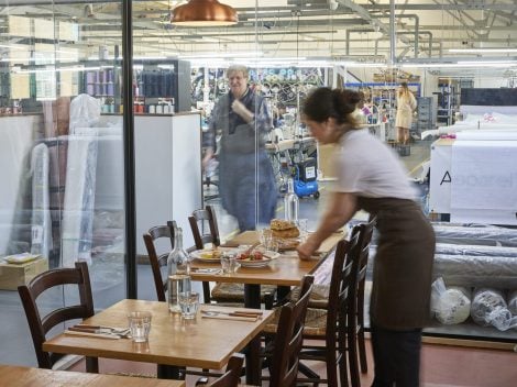 The Italian restaurant inside a clothing factory in London